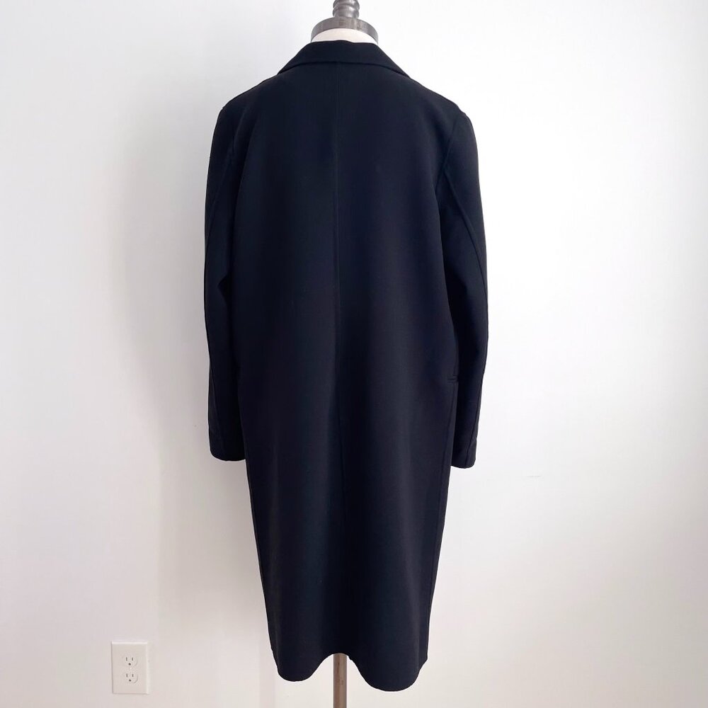 Sandro Paris Long Black Coat Single Breasted 1-Button Size 8 Medium / Large - Picture 7 of 14